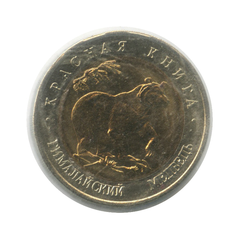 50 рублей 1993 ЛМД — Гималайский медведь (в холдере)