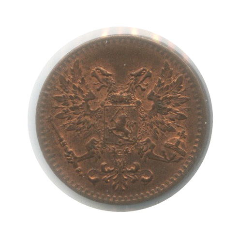 1 пенни 1917 — Для Финляндии. Орел (в холдере)