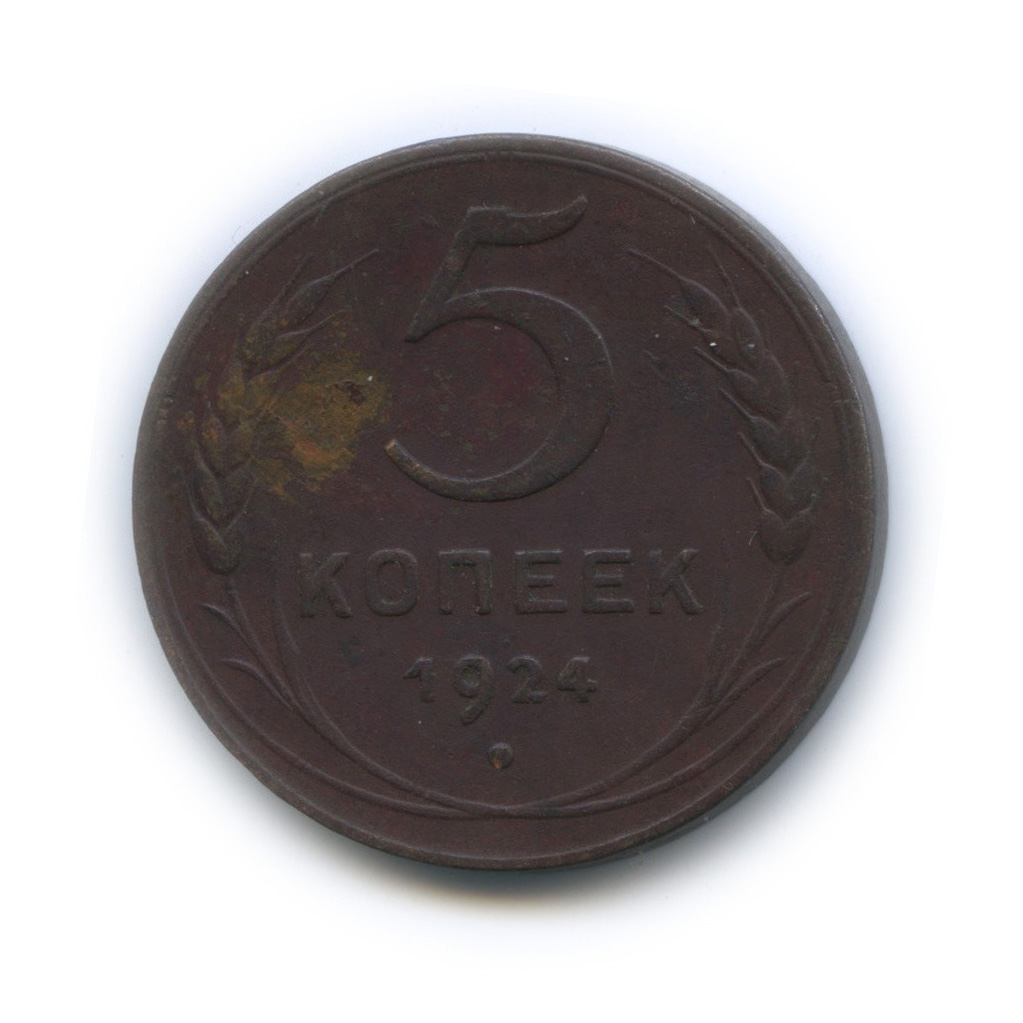 5 копеек 1924 — На Николаевском кружке