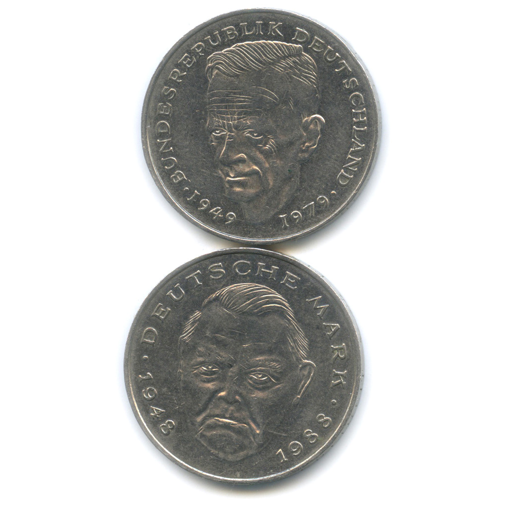 2 марки 1989. Германия 2 марки 1989 эрхард. Фрг 2 марки штраус. 2 марки 1989. 2 марки германия 1989.