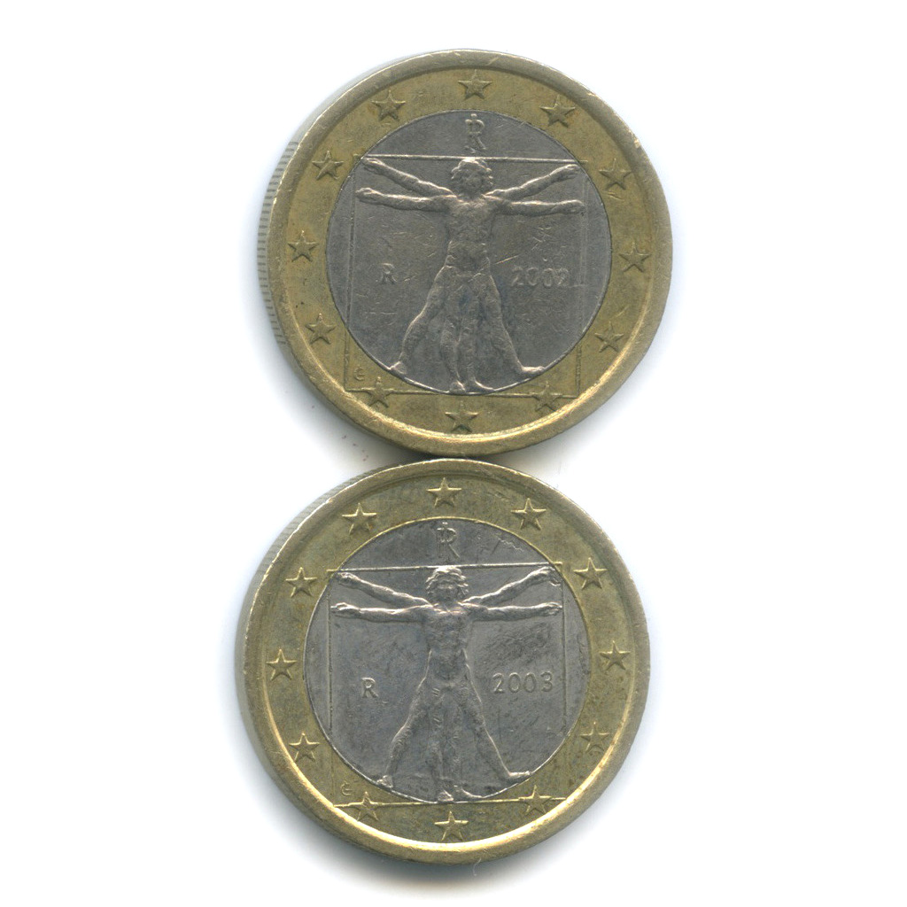 Сколько сегодня 1 евро. 1 Евро 2003. Монета 1 евро 2002 Италия. 1 Euro монета 2003. 1 Евро монета 2003.