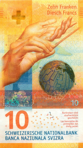 10 франков (титул самой красивой банкноты 2017 года)