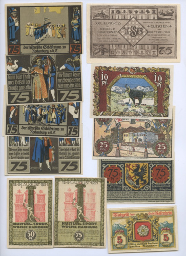 Лот банкнот Германии (нотгельды, 11 шт.)