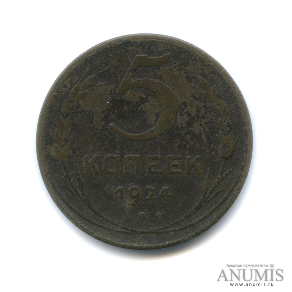 5 копеек 1924 — На Николаевском кружке
