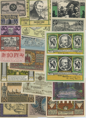 Лот банкнот Германии (нотгельды), 20 шт