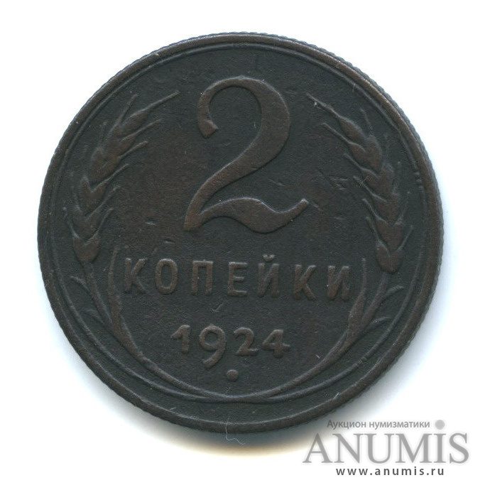 2 копейки 1924 — На Николаевском кружке