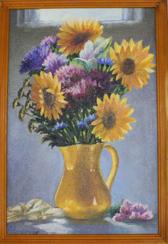 Картина «Осенний букет» (масло, холст на картоне 22×33 см)