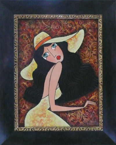 Картина «Желтая шляпа», 30×40 см, холст, смешанная техника Художник: Смахтин Владимир Леонардович 2017