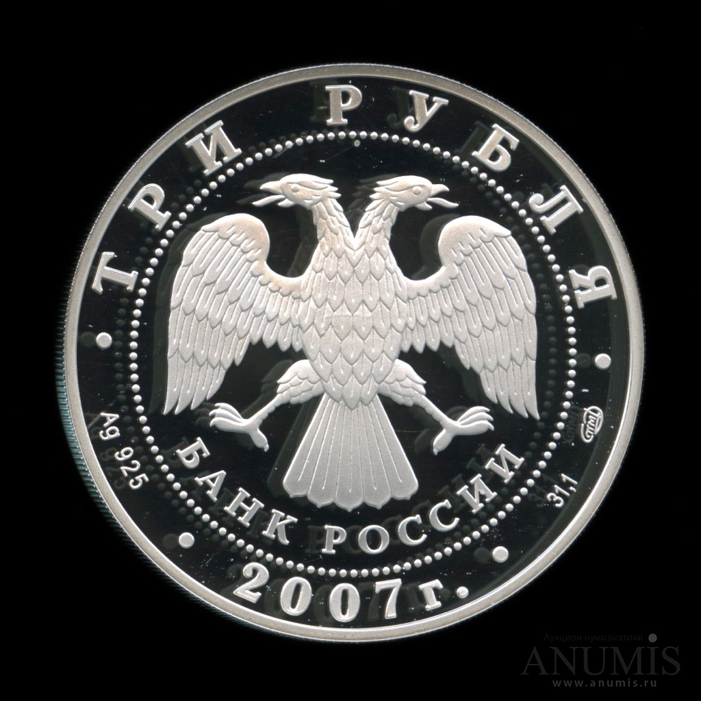 3 рубля 2007 СПМД — Международный полярный год