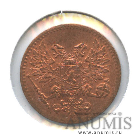 1 пенни 1917 — Для Финляндии. Орел (в холдере)