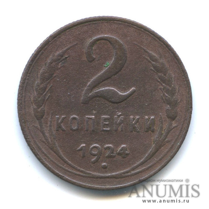 2 копейки 1924 — На Николаевском кружке