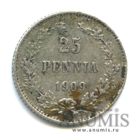 25 пенни 1909 L — Для Финляндии