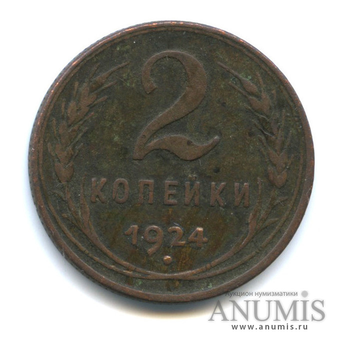 2 копейки 1924 — На Николаевском кружке