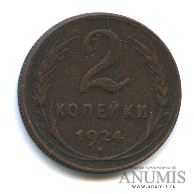 2 копейки 1924 — На Николаевском кружке