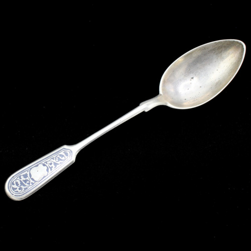 Ложка столовая, серебро 875 пробы, 20,7 см