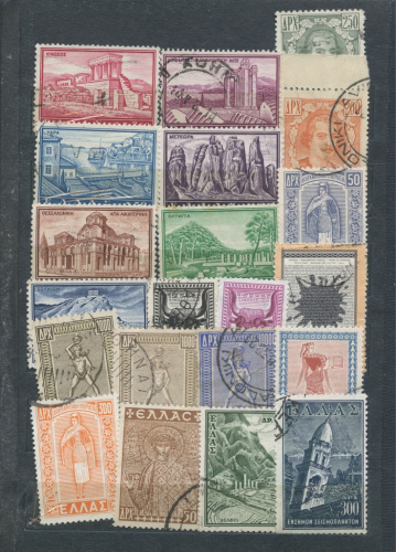 Альбом с почтовыми марками Греции, 10 листов, ~467 марки