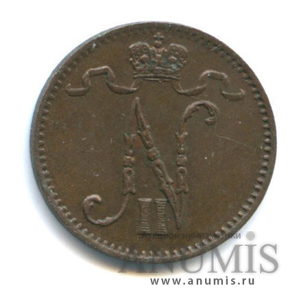 1 пенни 1913 — Для Финляндии. Вензель Николая II