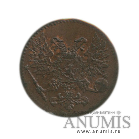 1 пенни 1917 — Для Финляндии. Орел, в холдере