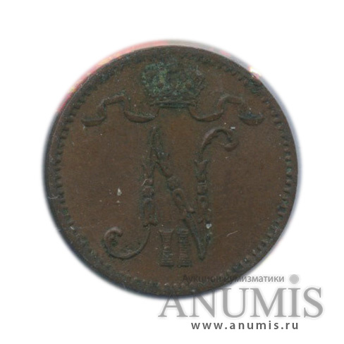 1 пенни 1914 — Для Финляндии. Вензель Николая II