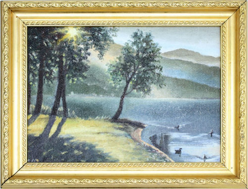 Картина «На склоне дня», масло, холст (на картоне), 18×22 см
