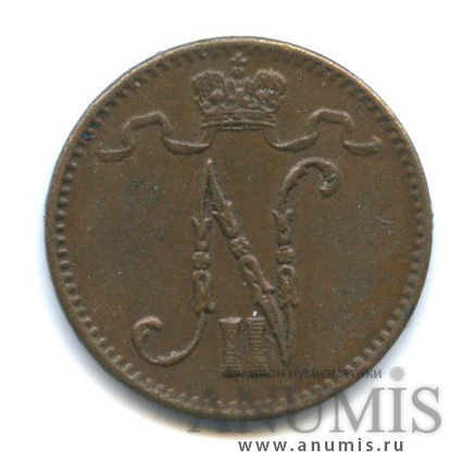 1 пенни 1913 — Для Финляндии. Вензель Николая II