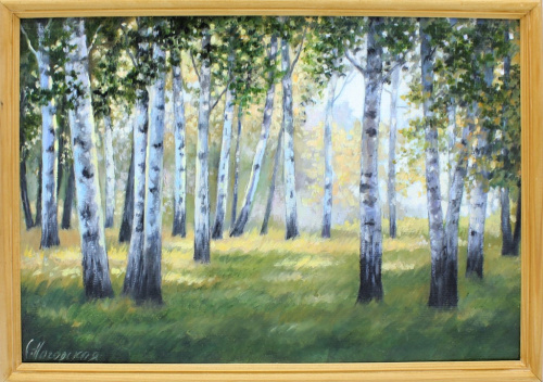 Картина «Берёзовая роща», 22×32 см, масло, холст (на картоне)