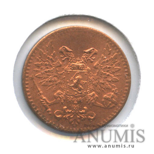 1 пенни 1917 — Для Финляндии. Орел, в холдере