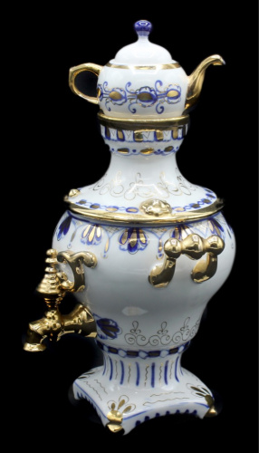 Самовар, фарфор, гжель, 28 см