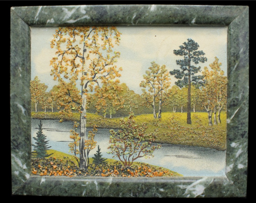 Картина «Пейзаж», каменная крошка, 23,5×19 см