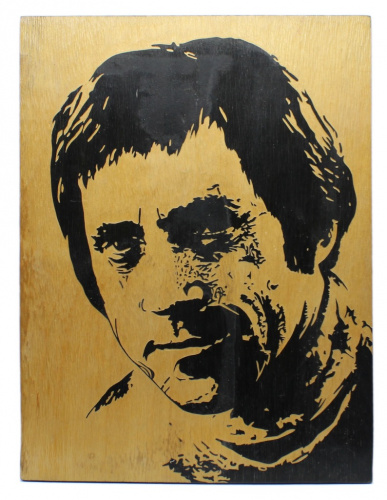 Картина «Высоцкий», дерево, 35×47 см