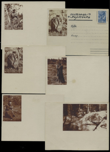 Лот самодельных фотооткрыток для писем с фронта, 6 шт 1942