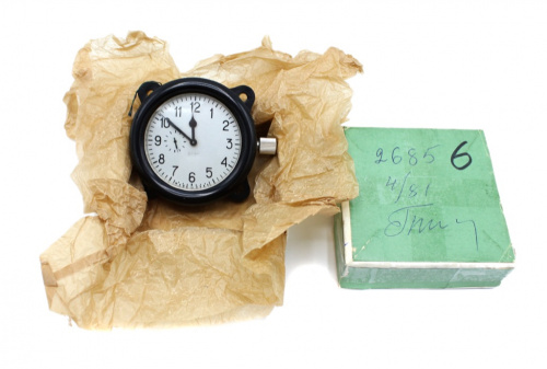 Авиационные часы ТЧ, в коробочке, с паспортом, 8×7,5 см, новые 1981