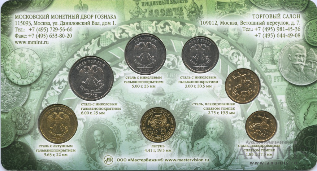 Годовой набор/Годовой набор разменных монет 2013 ММД — Гознак (Блистер)