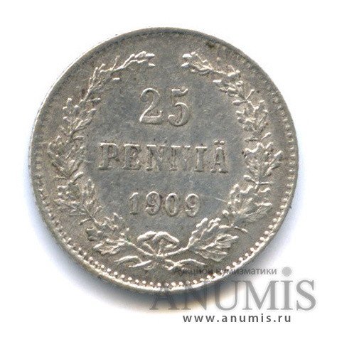 25 пенни 1909 L — Для Финляндии