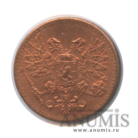 1 пенни 1917 — Для Финляндии. Орел, в холдере
