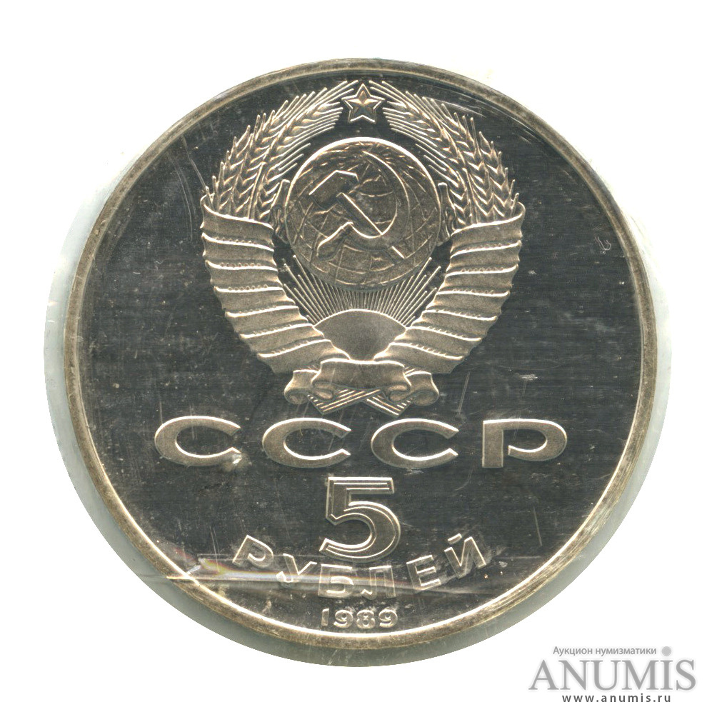 5 рублей 1989 — Регистан, в запайке