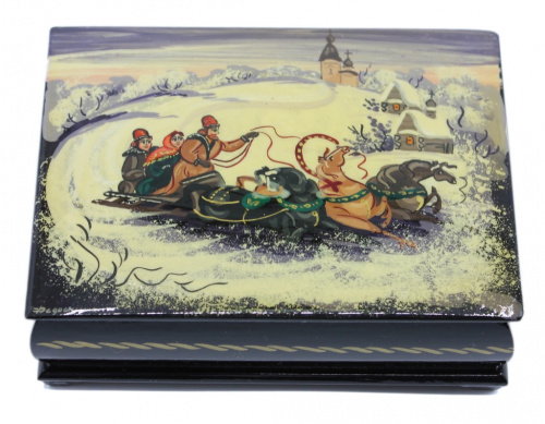 Шкатулка лакированная, 12×9 см