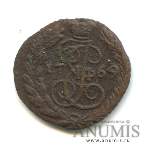 Полушка 1769 ЕМ — (¼ копейки) - Вензель императрицы Екатерины II Великой