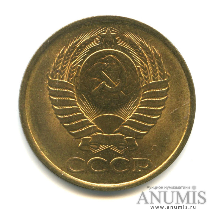 5 копеек 1991 Л — Монета в лаке