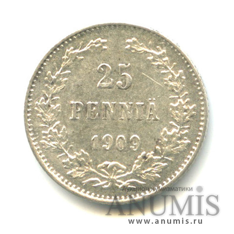 25 пенни 1909 L — Для Финляндии
