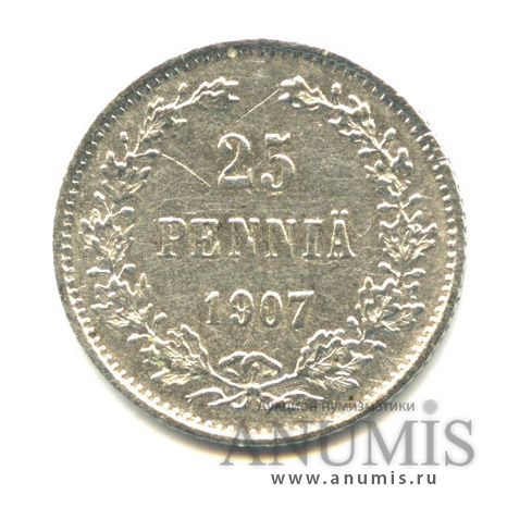 25 пенни 1907 L — Для Финляндии