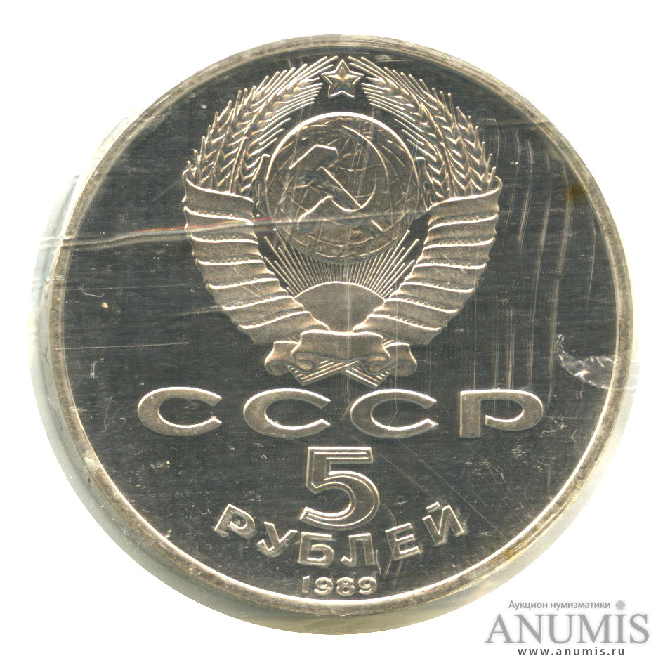 5 рублей 1989 — Регистан, в запайке