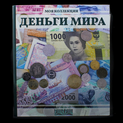 Альбом коллекционный на кольцах «Деньги мира», 10 листов для хранения, 27×23,5 см
