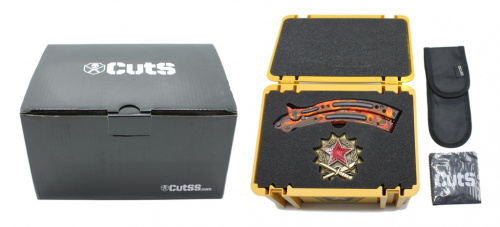 Кейс «Cuts» с сувенирным ножом-бабочкой и брелком по игре «Counter-Strike global offensive», в коробке — 20×11×15 см