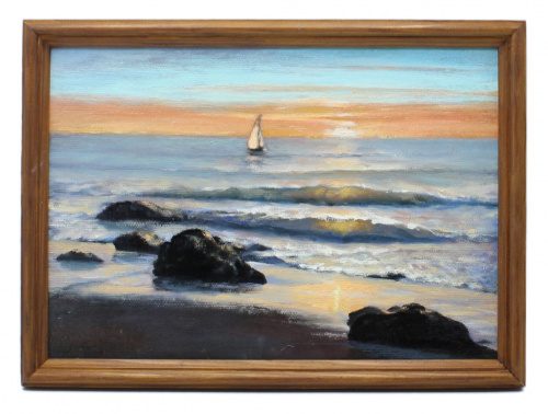 Картина «Балтийская волна», масло/холст на картоне, 22×32 см