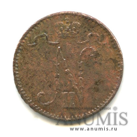 1 пенни 1902 — Для Финляндии. Вензель Николая II