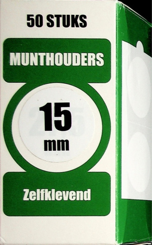 Лот холдеров для монет «Munthouders Zelfklevend» (Ø 15 мм, 50 шт.)