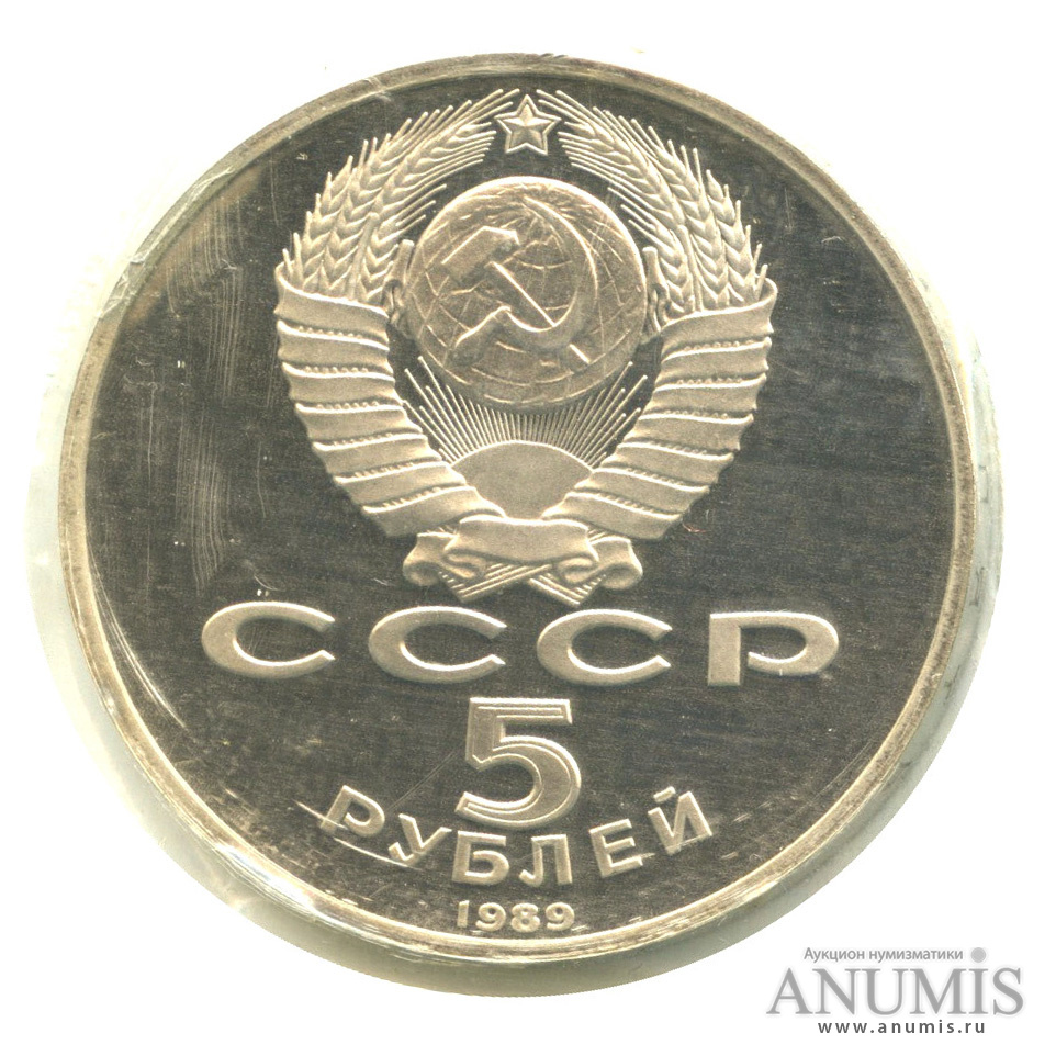 5 рублей 1989 — Регистан, в запайке