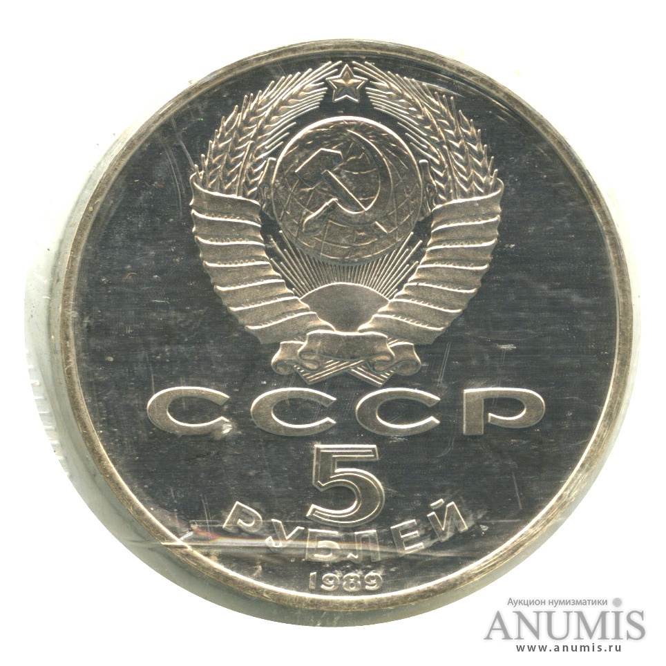 5 рублей 1989 — Регистан, в запайке