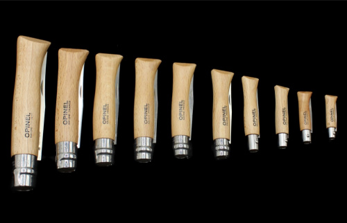 Комплект ножей «Opinel», 10 шт., новые, нержавейка, от 4,6 до 16 см в закрытом виде